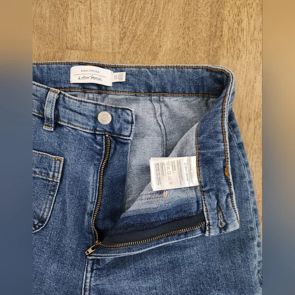 Paris Atelier & Other Stories Faded Flare Patch Pocket High Rise Jeans 28 (D16) - Picture 7 of 11
